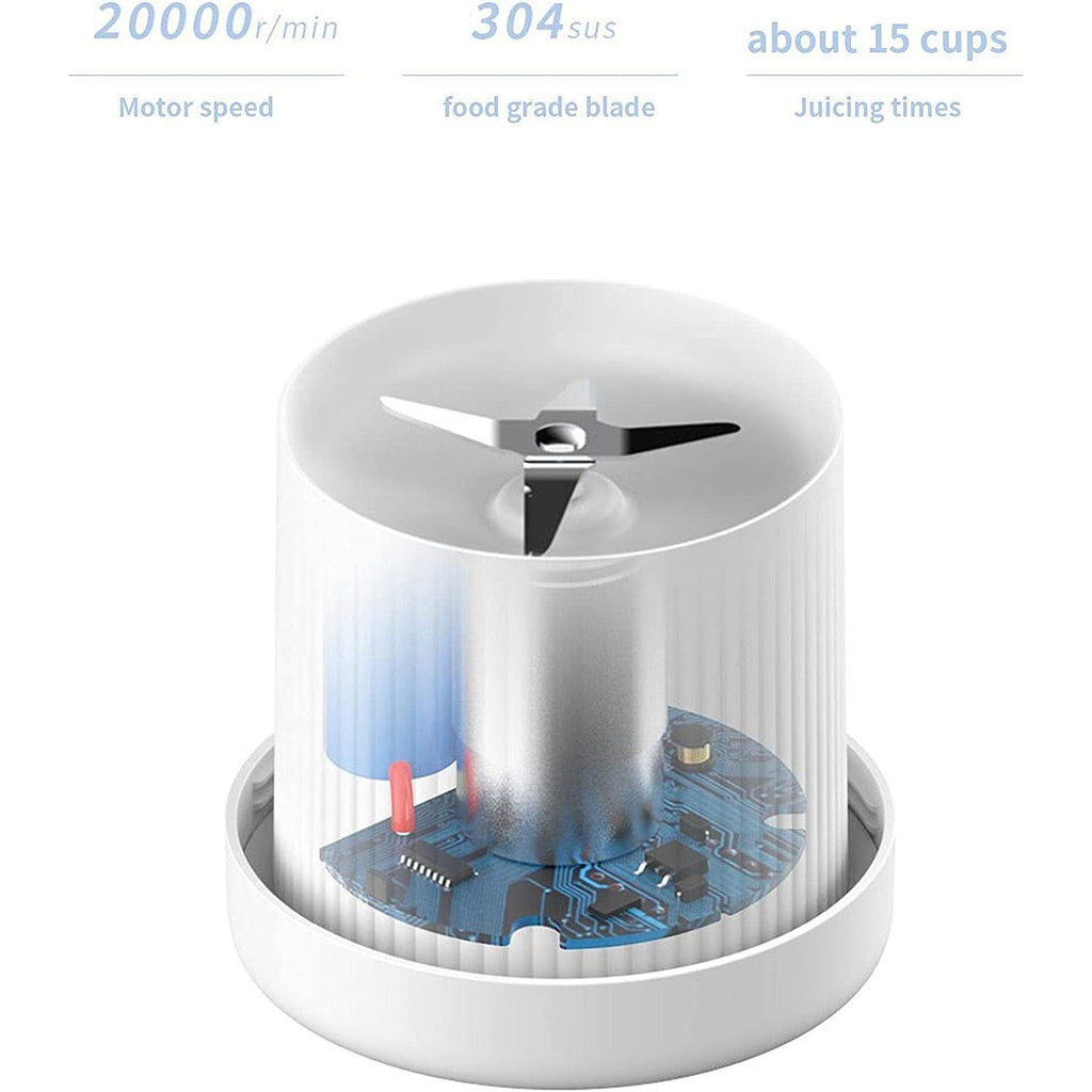 Portable Blender Juicer – 6 Blade USB Rechargeable Smoothie Maker, 420ml, Multicolor