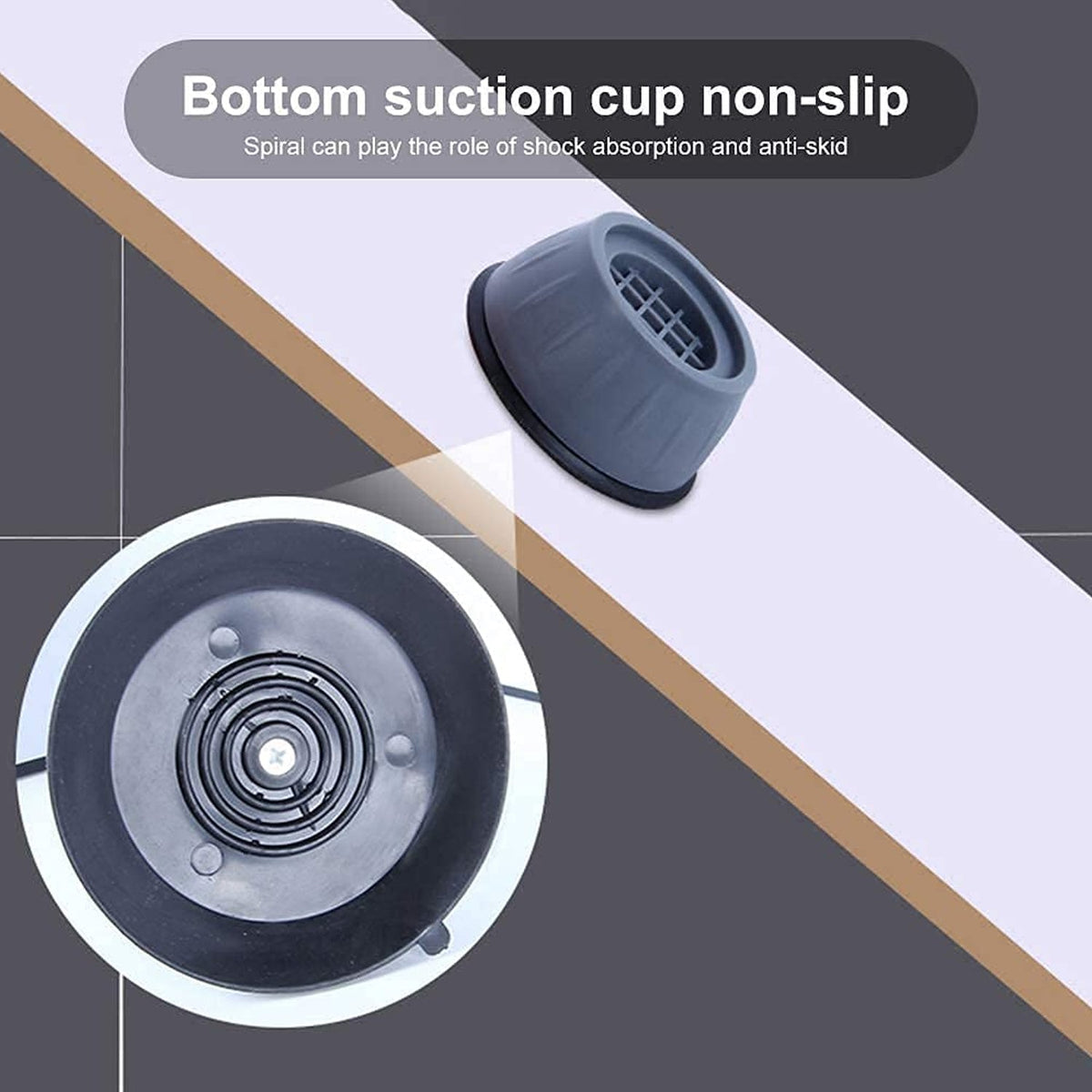 Anti Vibration Pads With Suction Cup Feet - Shock Absorbing Feet For Washing Machine & Appliances