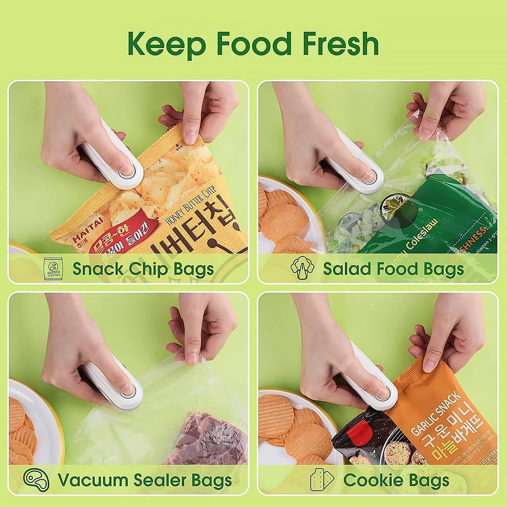 2-in-1 Mini Bag Sealer & Cutter – Portable USB Heat Sealer for Food Storage & Snacks