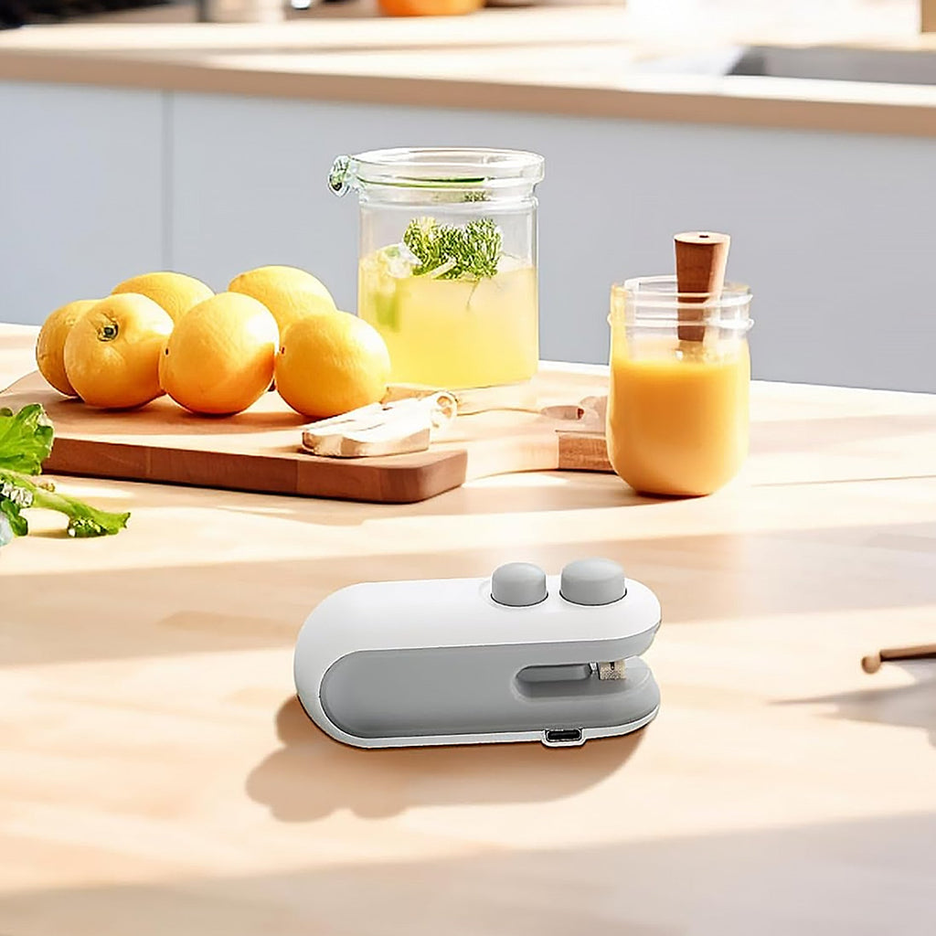 2-in-1 Mini Bag Sealer & Cutter – Portable USB Heat Sealer for Food Storage & Snacks