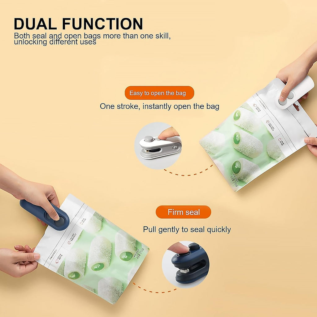 2-in-1 Mini Bag Sealer & Cutter – Portable USB Heat Sealer for Food Storage & Snacks